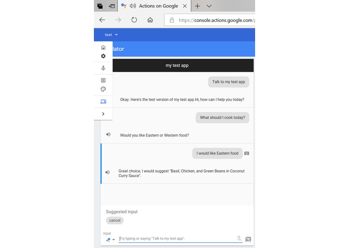 Food Recommendation Action for Google Assistant – screenshot 1