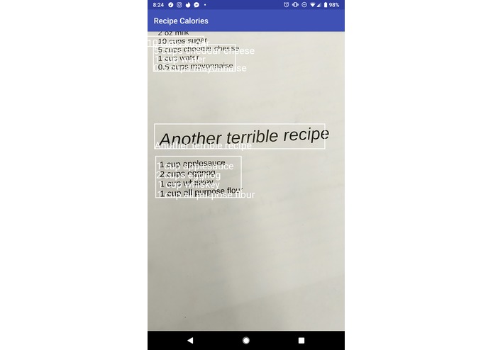 Recipe recognition and healthy replacement recommender – screenshot 1