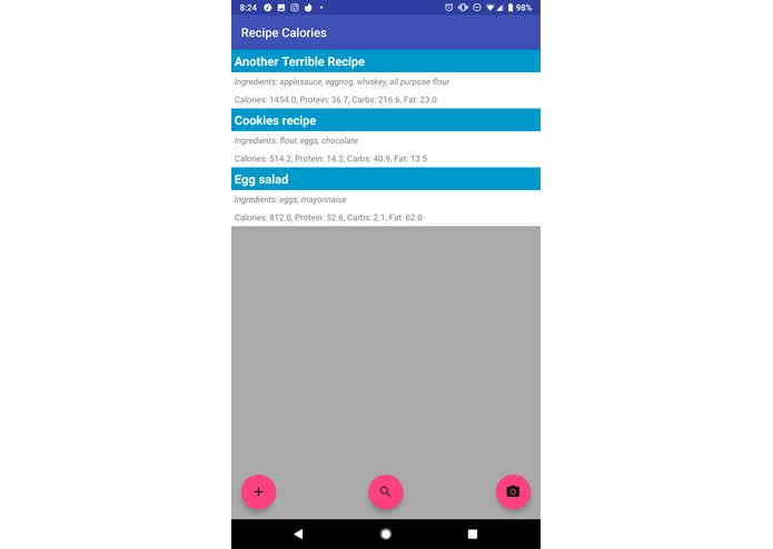 Recipe recognition and healthy replacement recommender – screenshot 2