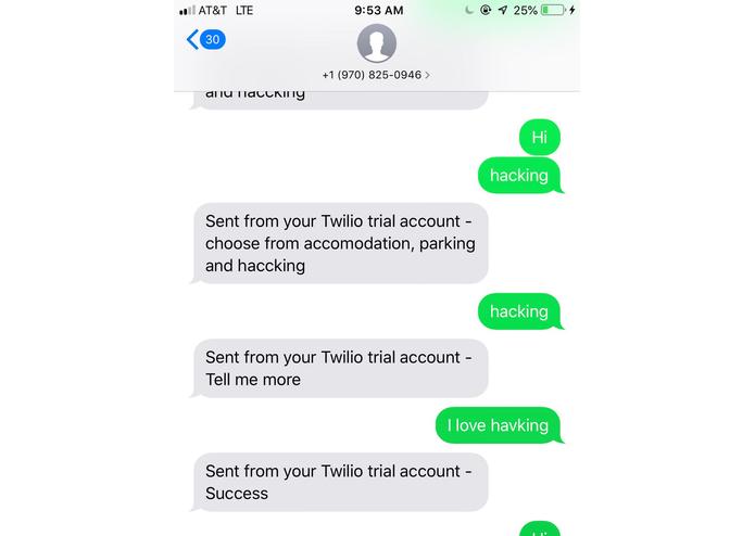 Twilio Slack Post – screenshot 1
