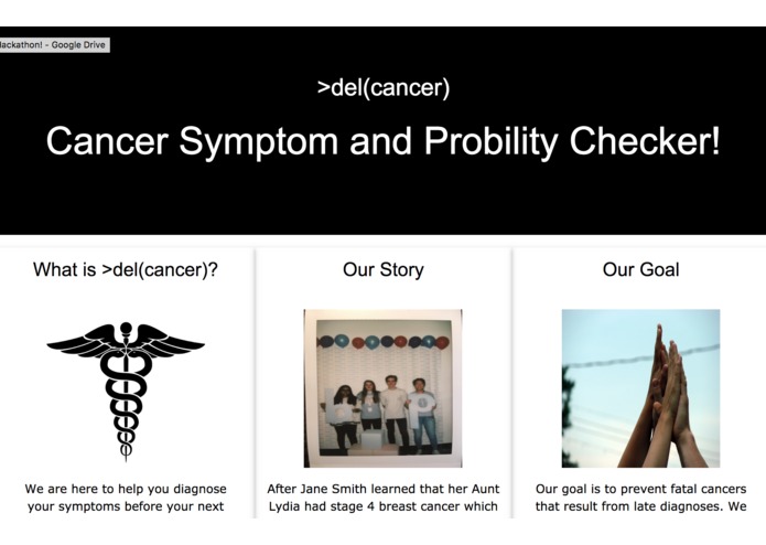 >del(cancer): Cancer Symptom and Probability Checker! – screenshot 2
