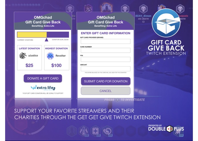 The Gift Card Give Back Twitch Extension – screenshot 2