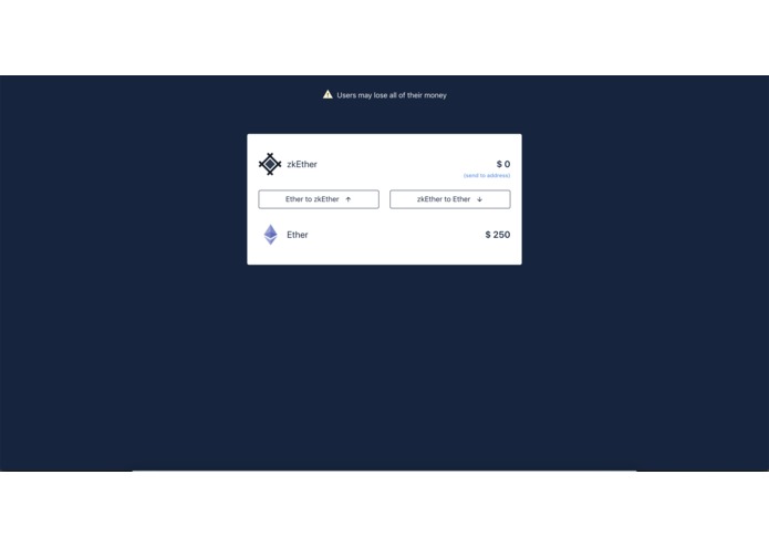 ZkEther – screenshot 1