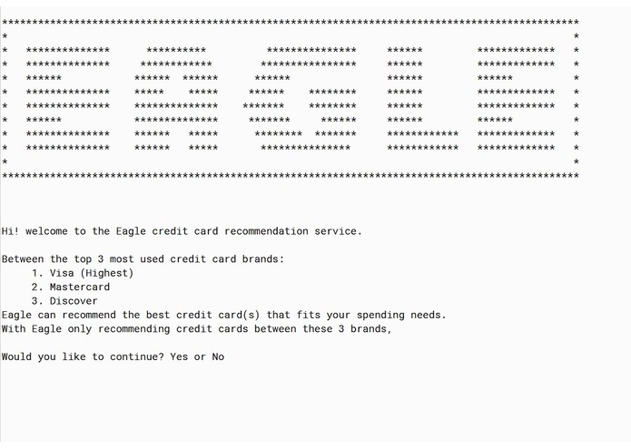 Recommended Credit Card  – screenshot 1