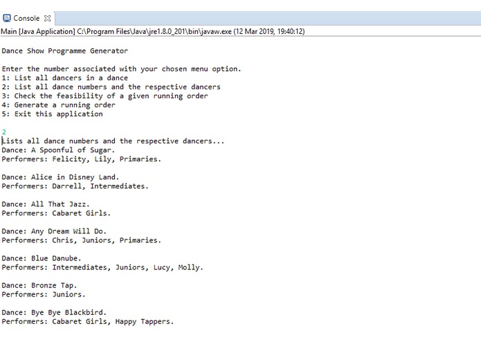 Dance Show Schedule Generator – screenshot 2