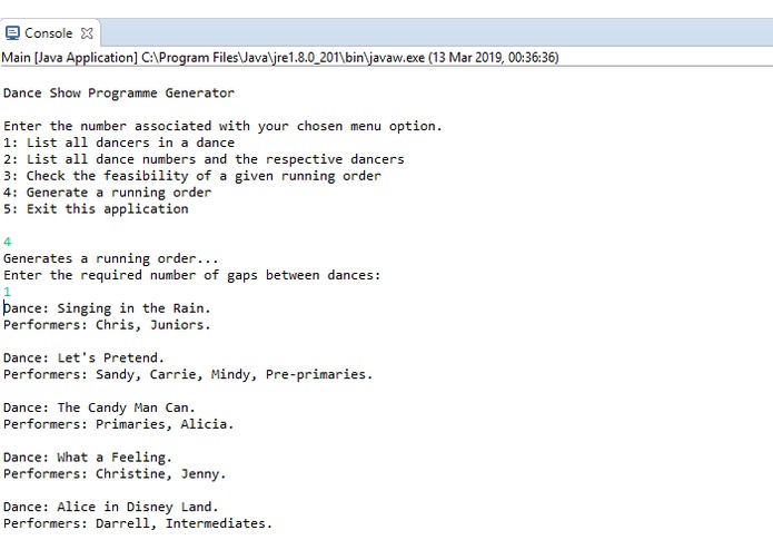Dance Show Schedule Generator – screenshot 4