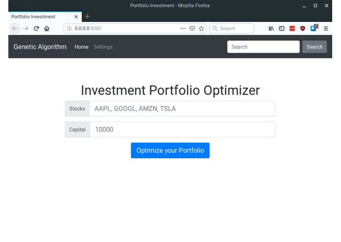 Investment Portfolio Optimiser – screenshot 1