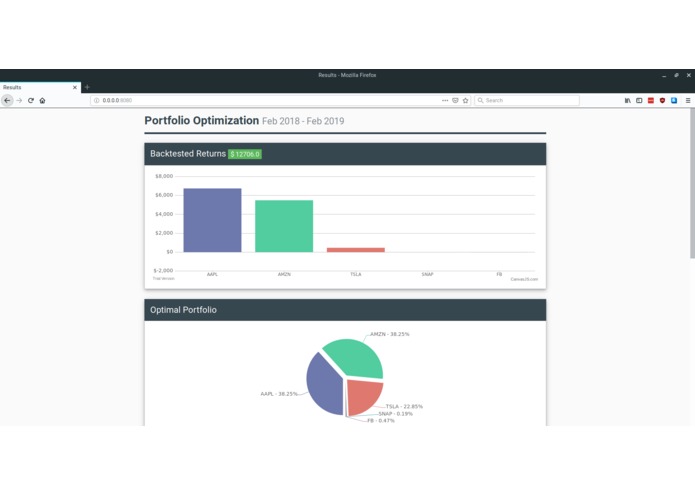 Investment Portfolio Optimiser – screenshot 2