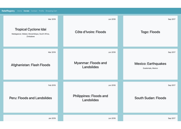 Relief Registry – screenshot 2
