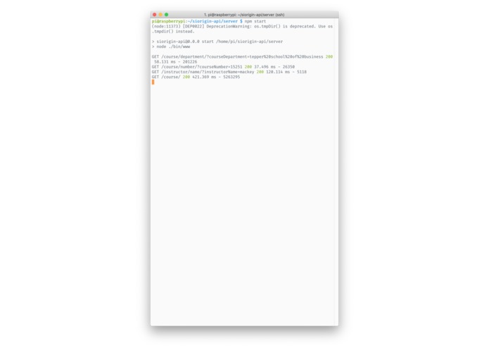 CMU Course API – screenshot 3