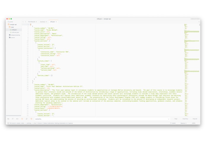 CMU Course API – screenshot 7