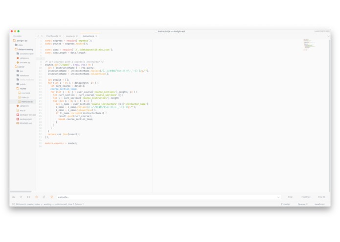 CMU Course API – screenshot 8