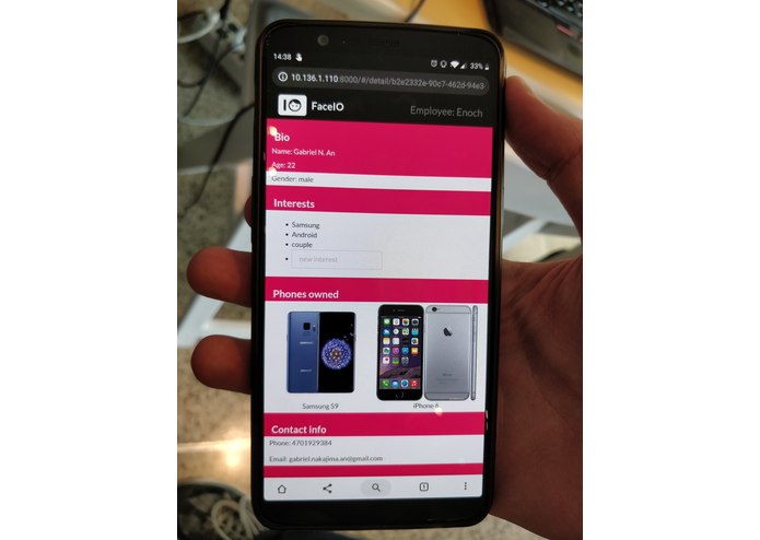FaceIO – screenshot 2