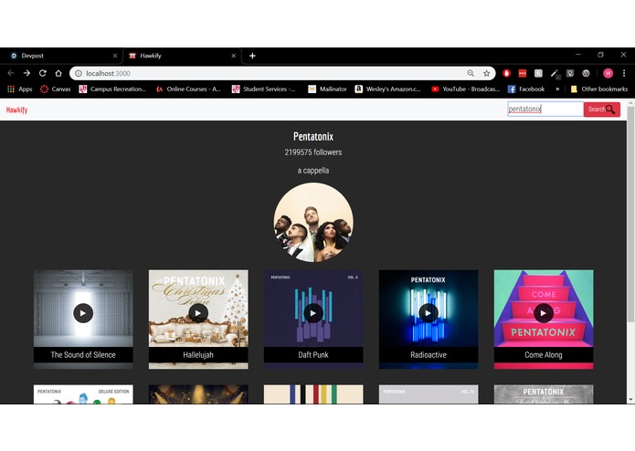 Hawkify and the power of ReactJS – screenshot 2