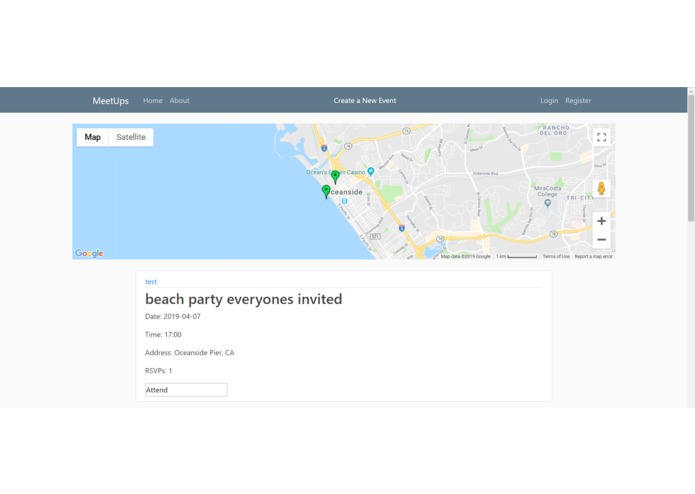 MeetUps – screenshot 1