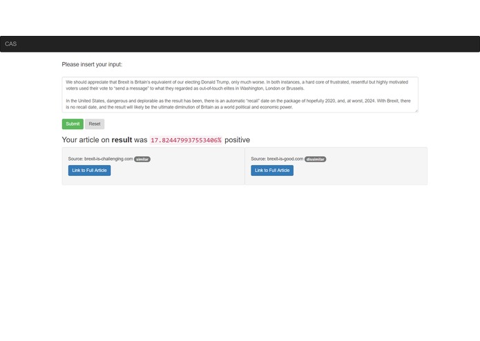 CAS – screenshot 1