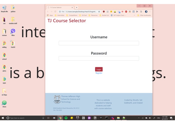 Course Selector – screenshot 1