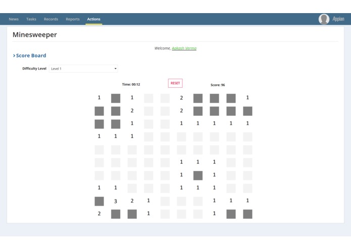 Minesweeper in Appian – screenshot 2