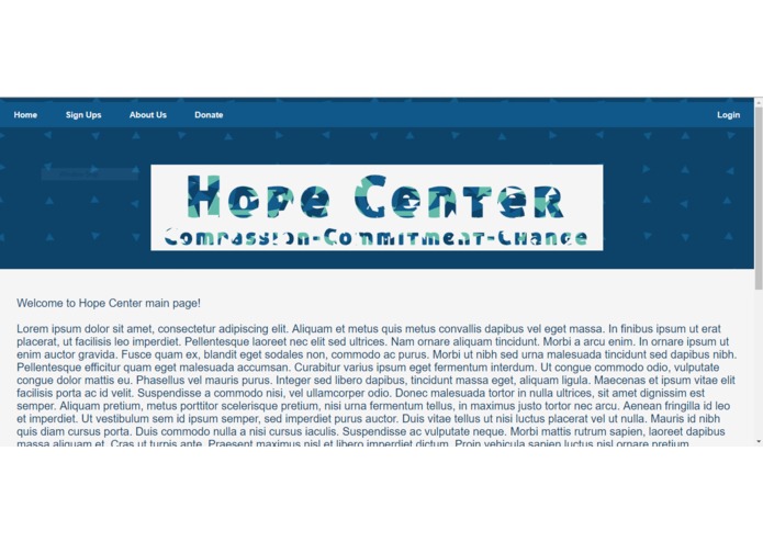 Hope Center Website – screenshot 2