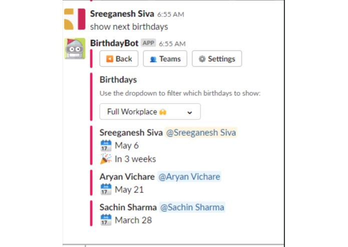 SAS Chatbot – screenshot 2