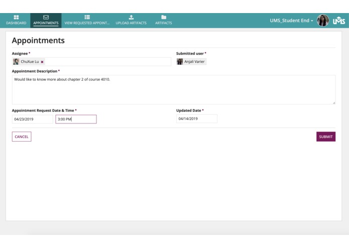 University Management  System (UMS) – screenshot 1