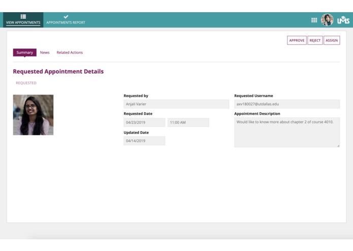 University Management  System (UMS) – screenshot 2