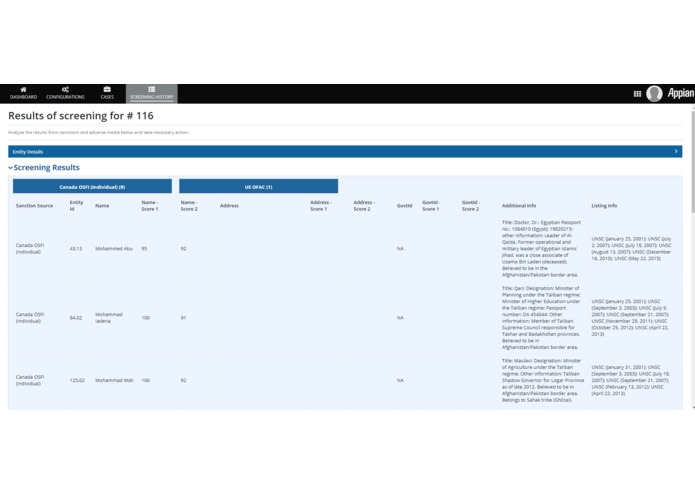 Sanctions and Adverse Media Screening (SAM) – screenshot 3