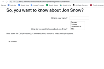 Jon Snow Info Page