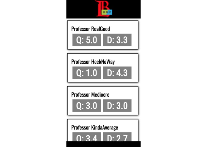 LBCC RateMyProfessor Extension – screenshot 2