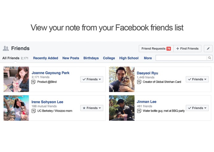 Facebook Friends Memo – screenshot 3
