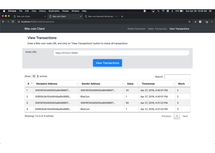 Bite-coin (python) – screenshot 2