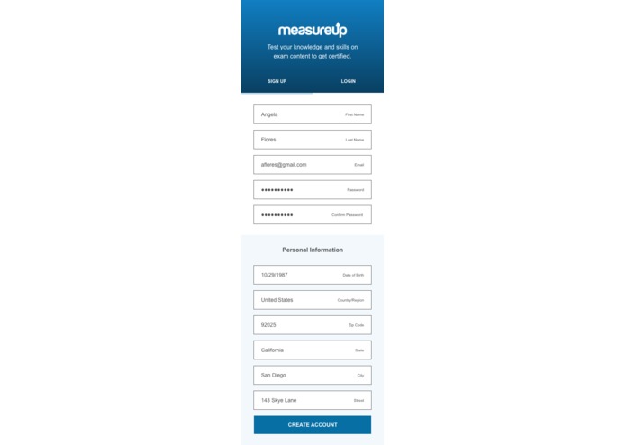 Prototype - Exam Practice App - DoD Measure Up – screenshot 2