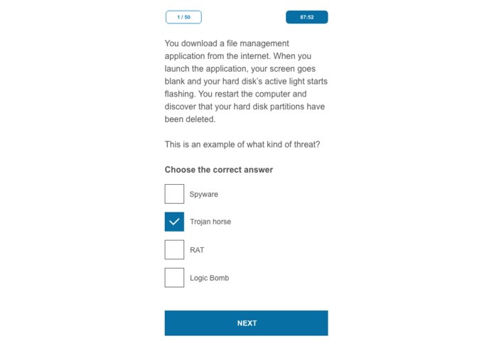Prototype - Exam Practice App - DoD Measure Up – screenshot 4