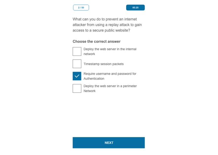 Prototype - Exam Practice App - DoD Measure Up – screenshot 5