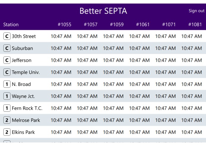 Better SEPTA (Team 10-F) – screenshot 1