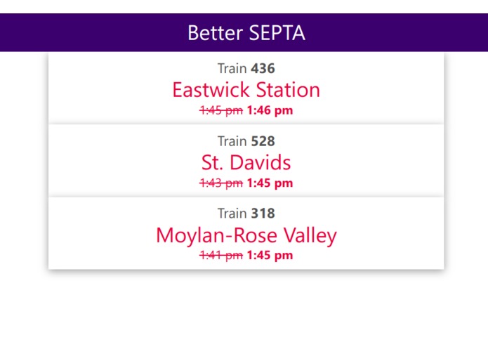 Better SEPTA (Team 10-F) – screenshot 2