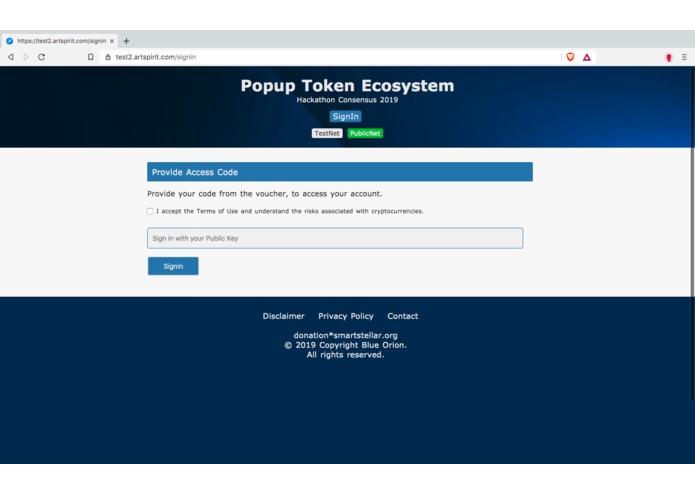 Pop-up Token Ecosystem, a Branded payment system – screenshot 1