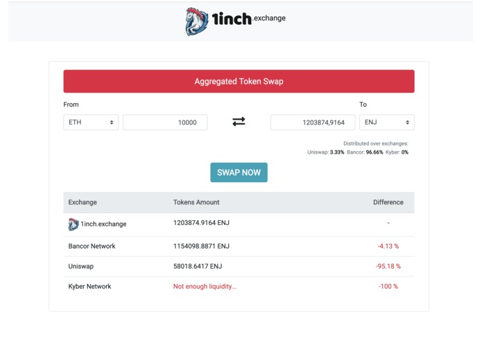 1inch.exchange – screenshot 2