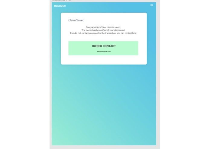 Recover · Lost & Found service – screenshot 1
