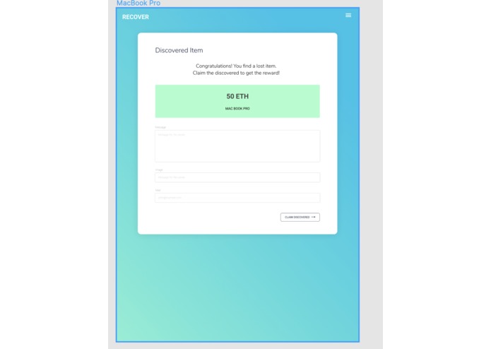 Recover · Lost & Found service – screenshot 2