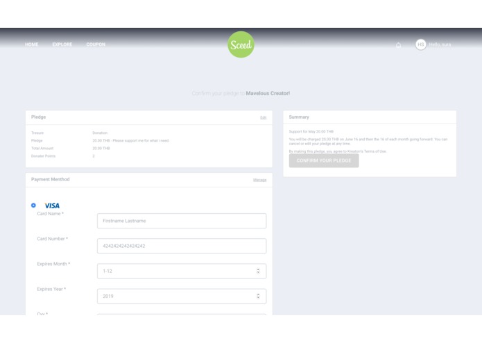 dApp Donation System (Sceed) – screenshot 6