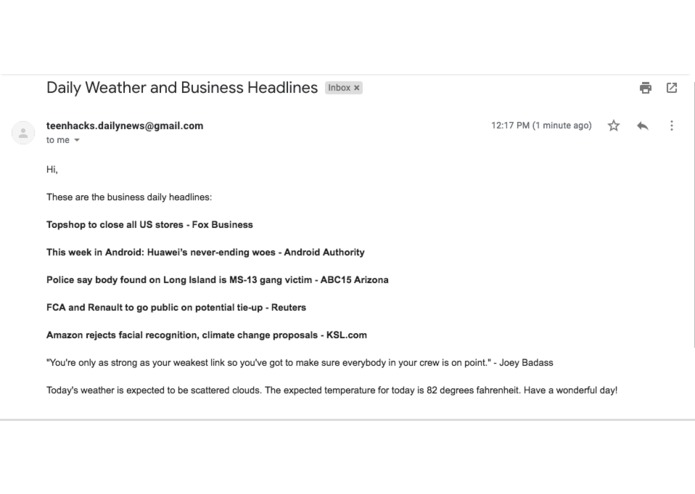 DailyEmails – screenshot 2
