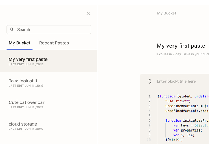 PasteBucket – screenshot 3