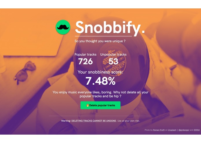 Snobbify – screenshot 2