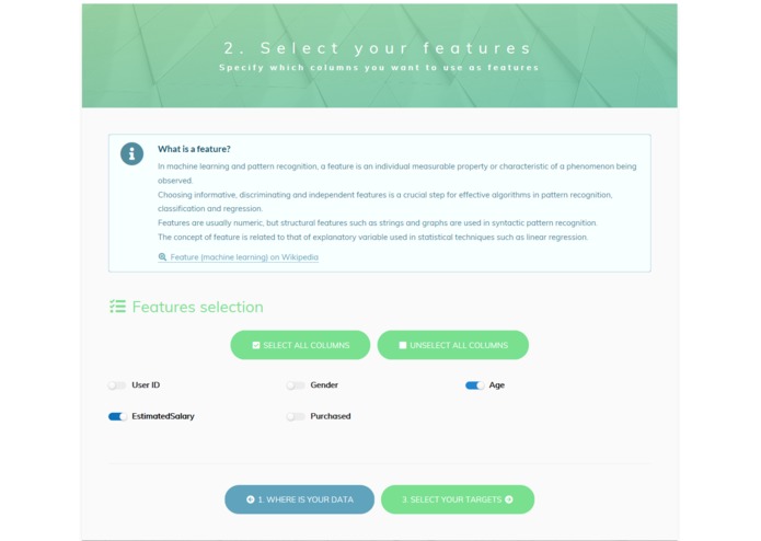 HandyML: Machine learning for non-datascientists – screenshot 3