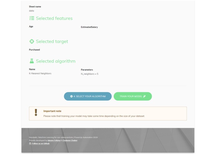 HandyML: Machine learning for non-datascientists – screenshot 8
