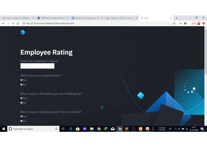 Customer Feedback Solution – screenshot 3