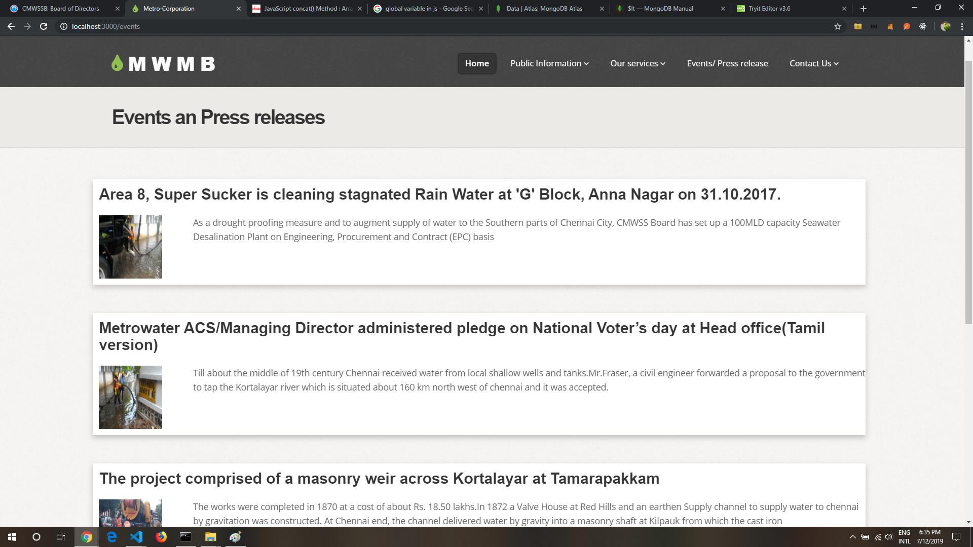 Metro Water web app | Devpost
