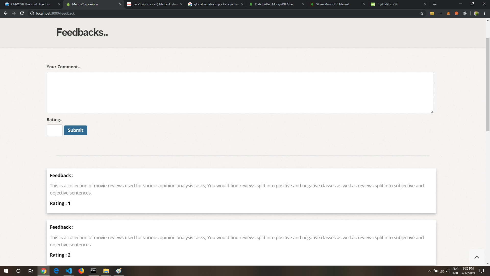 Metro Water web app | Devpost