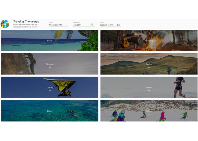 Travel by Theme App – screenshot 1